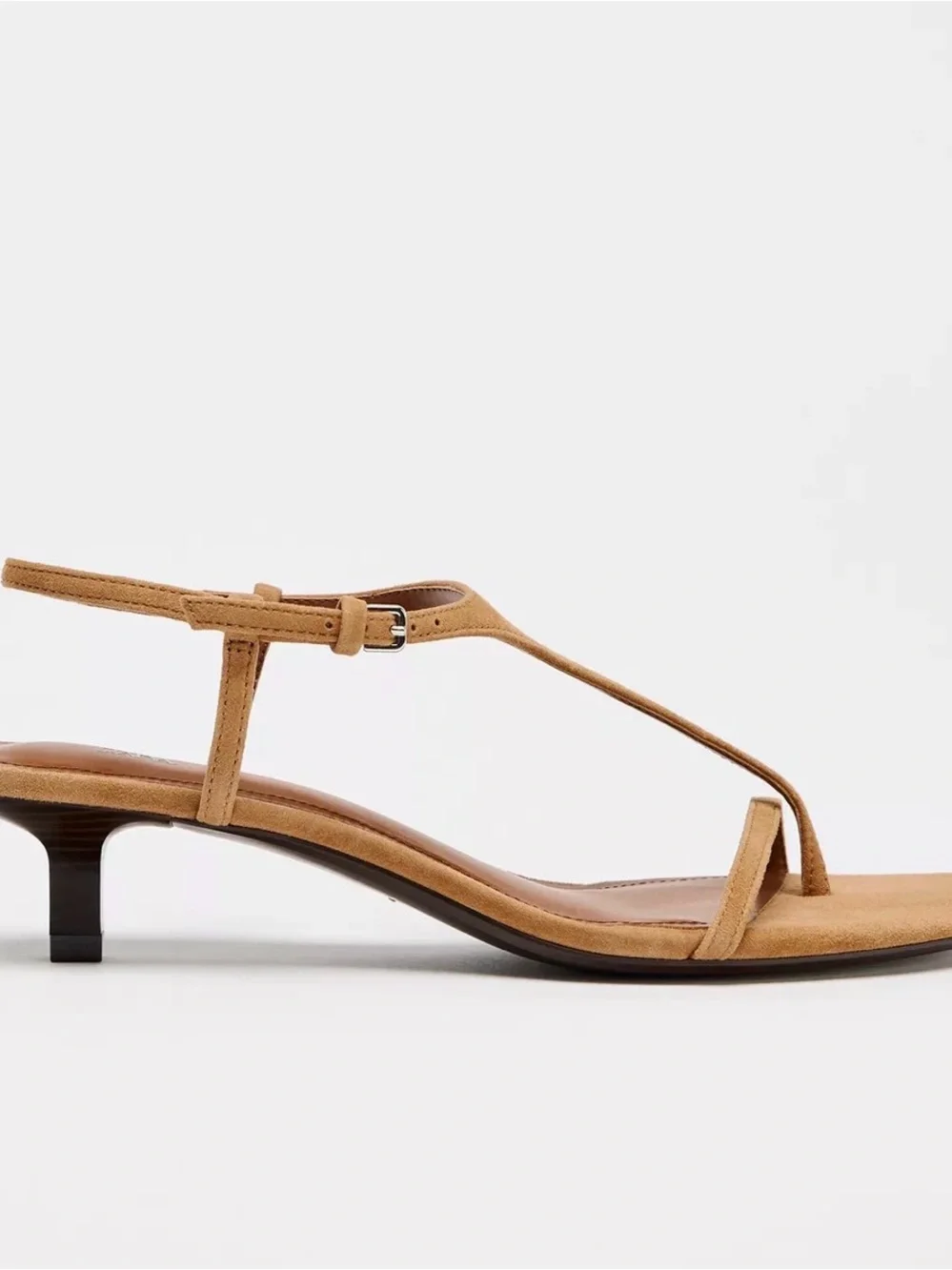 Zara suede kitten heel sandals - Picture 2 of 5